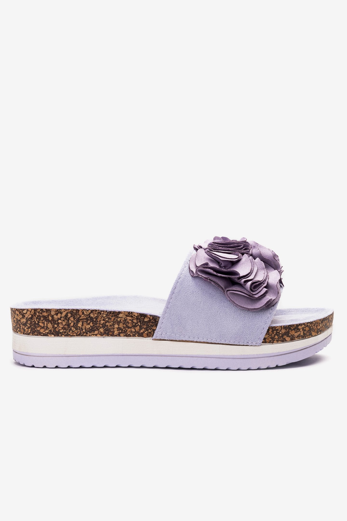 Sandalia Mujer Morado Flowers Chancleta Chancleta